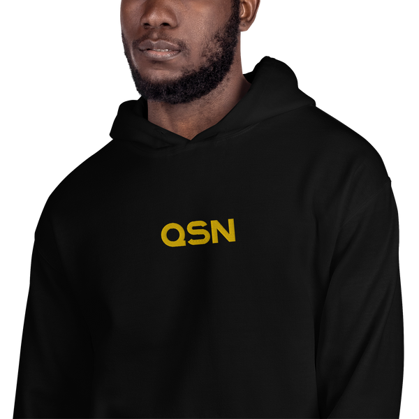 QSN Embroidered Heavy Blend Unisex Hoodie - Gold Logo