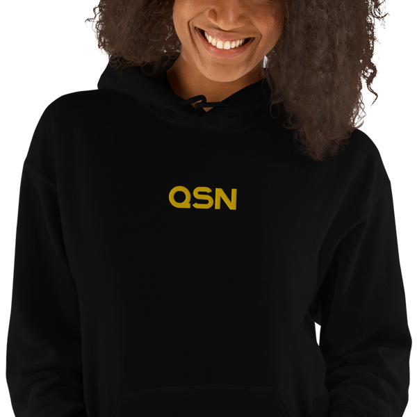 QSN Embroidered Heavy Blend Unisex Hoodie - Gold Logo