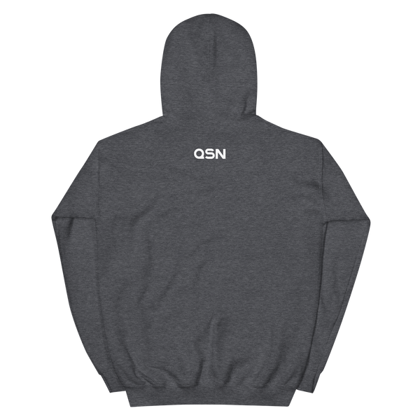 QSN Embroidered Heavy Blend Unisex Hoodie - White Logo