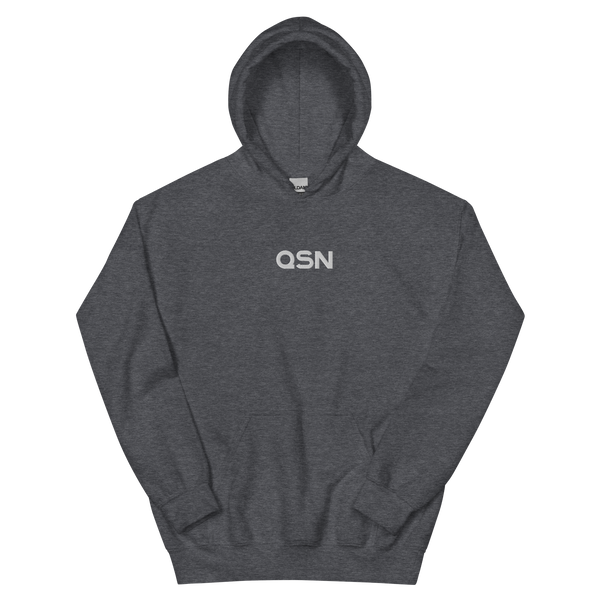 QSN Embroidered Heavy Blend Unisex Hoodie - White Logo