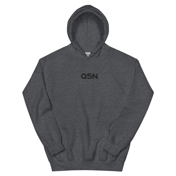 QSN Embroidered Heavy Blend Unisex Hoodie - Black Logo