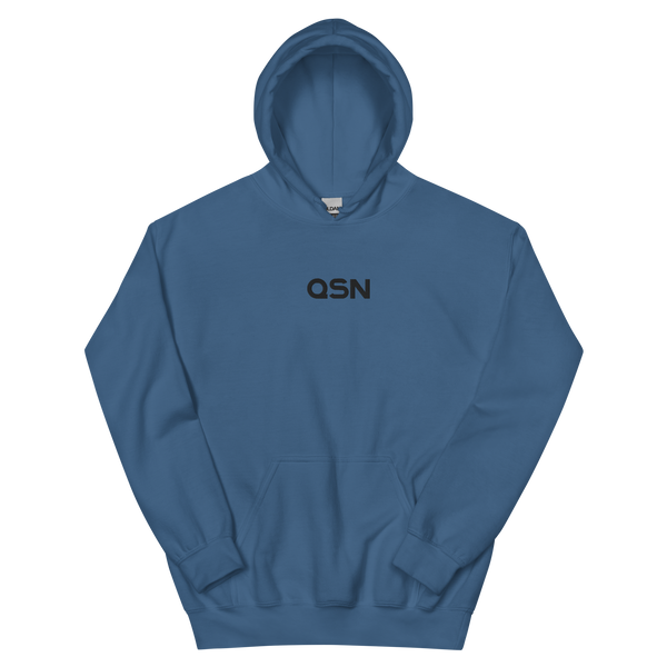 QSN Embroidered Heavy Blend Unisex Hoodie - Black Logo