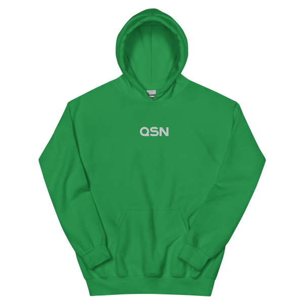 QSN Embroidered Heavy Blend Unisex Hoodie - White Logo