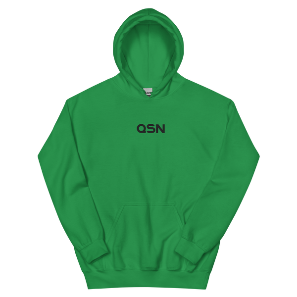 QSN Embroidered Heavy Blend Unisex Hoodie - Black Logo