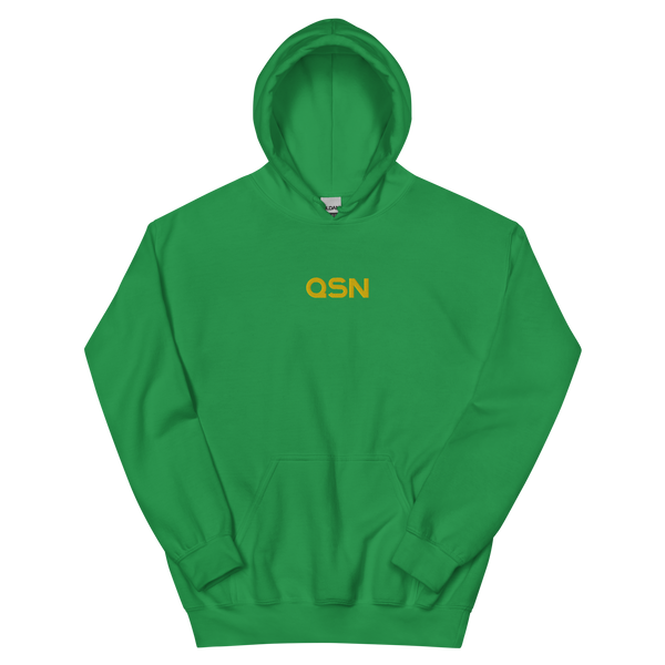 QSN Embroidered Heavy Blend Unisex Hoodie - Gold Logo