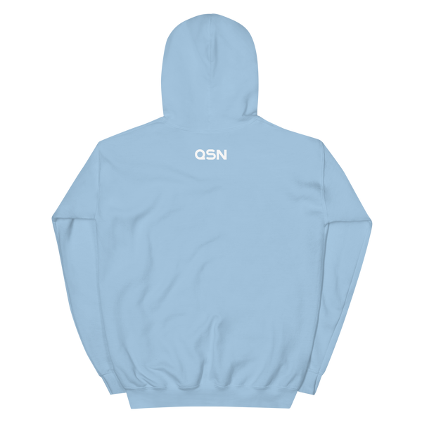 QSN Embroidered Heavy Blend Unisex Hoodie - White Logo