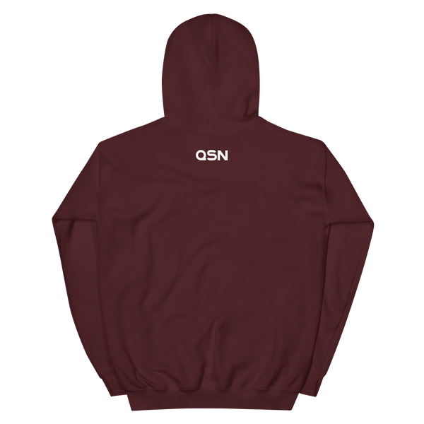 QSN Embroidered Heavy Blend Unisex Hoodie - White Logo