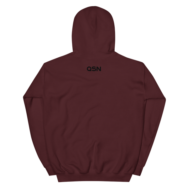 QSN Embroidered Heavy Blend Unisex Hoodie - Black Logo