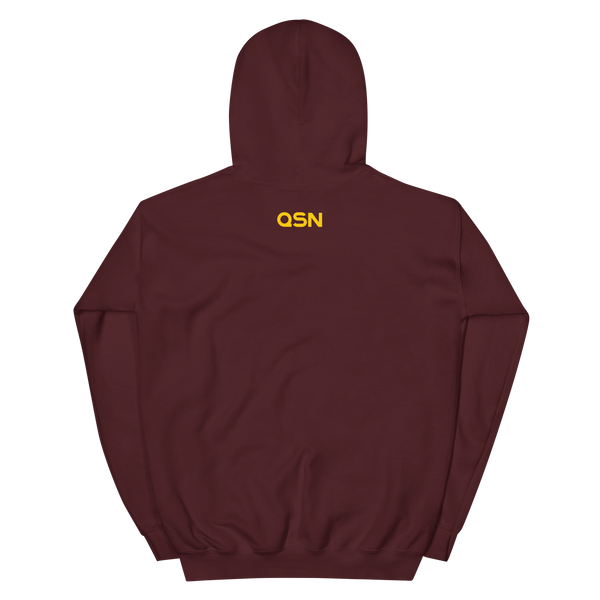 QSN Embroidered Heavy Blend Unisex Hoodie - Gold Logo