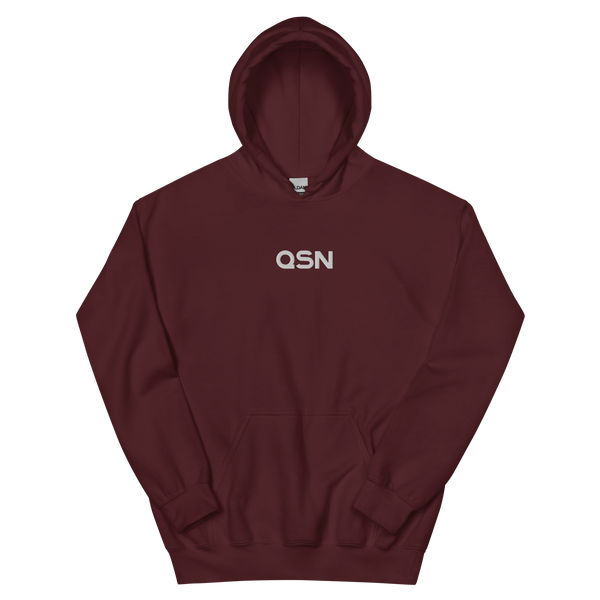 QSN Embroidered Heavy Blend Unisex Hoodie - White Logo