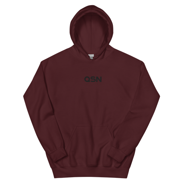 QSN Embroidered Heavy Blend Unisex Hoodie - Black Logo