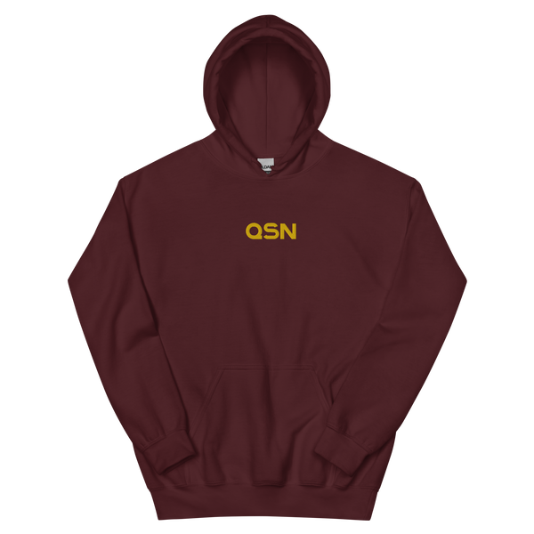 QSN Embroidered Heavy Blend Unisex Hoodie - Gold Logo