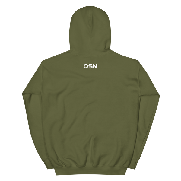 QSN Embroidered Heavy Blend Unisex Hoodie - White Logo