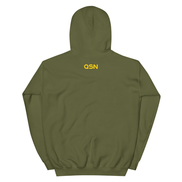 QSN Embroidered Heavy Blend Unisex Hoodie - Gold Logo