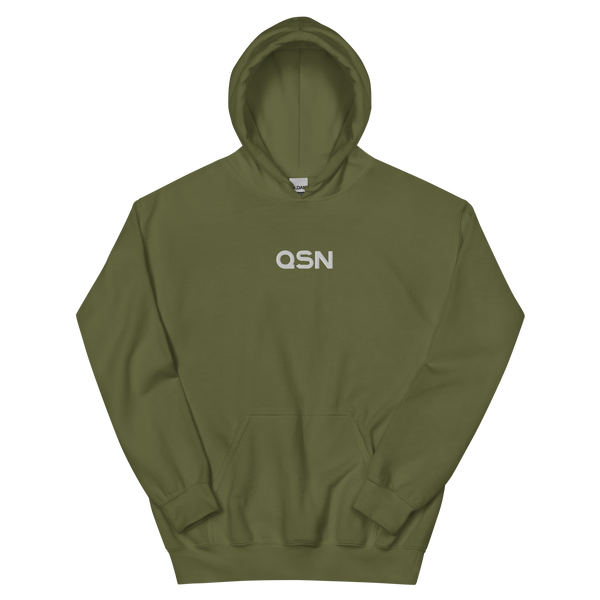 QSN Embroidered Heavy Blend Unisex Hoodie - White Logo