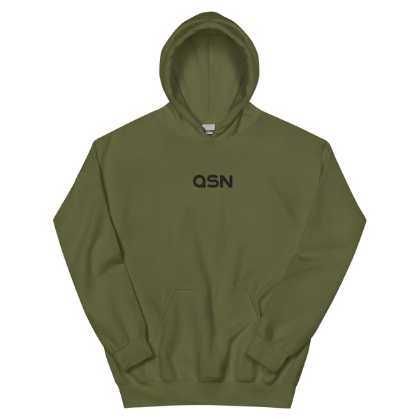 QSN Embroidered Heavy Blend Unisex Hoodie - Black Logo