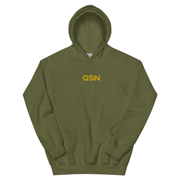 QSN Embroidered Heavy Blend Unisex Hoodie - Gold Logo