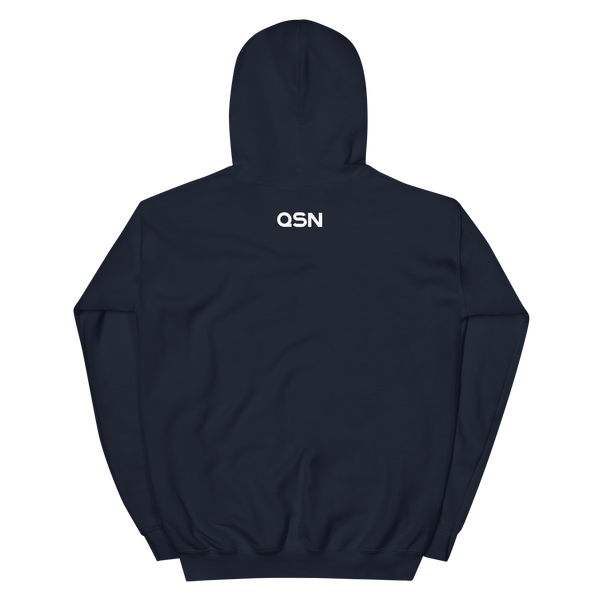 QSN Embroidered Heavy Blend Unisex Hoodie - White Logo