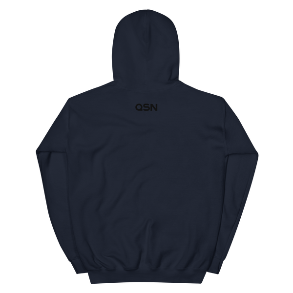 QSN Embroidered Heavy Blend Unisex Hoodie - Black Logo