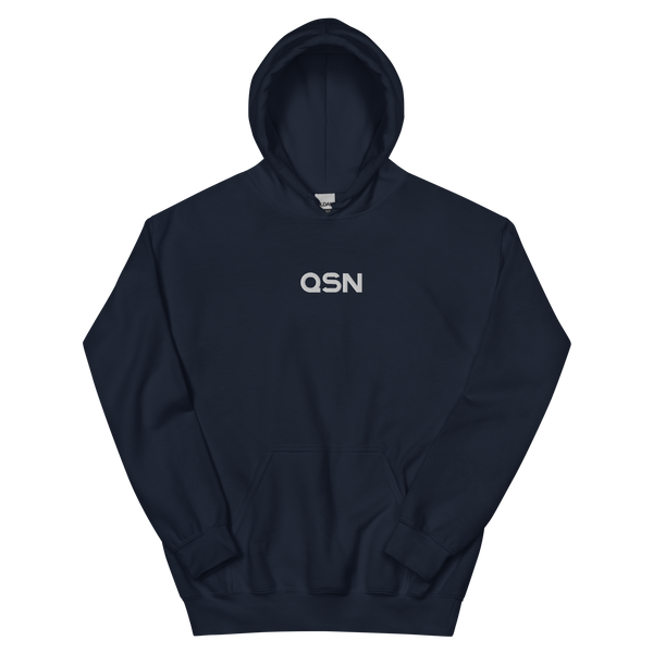 QSN Embroidered Heavy Blend Unisex Hoodie - White Logo