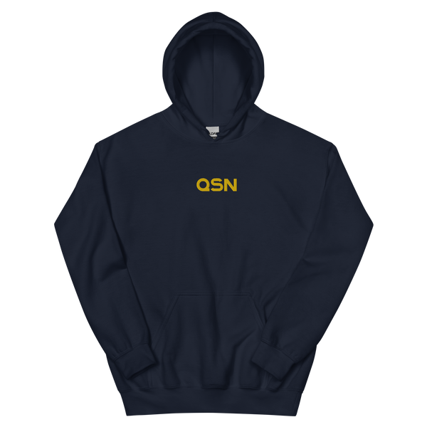 QSN Embroidered Heavy Blend Unisex Hoodie - Gold Logo