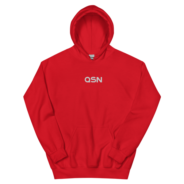 QSN Embroidered Heavy Blend Unisex Hoodie - White Logo