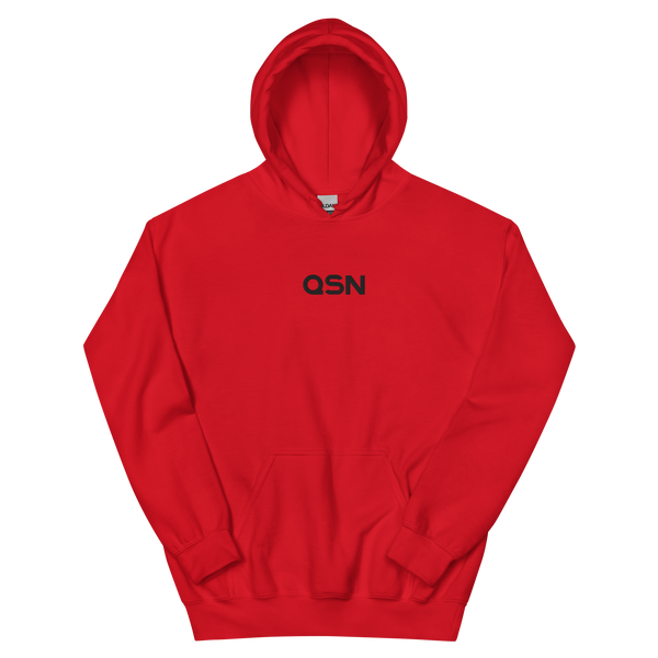 QSN Embroidered Heavy Blend Unisex Hoodie - Black Logo