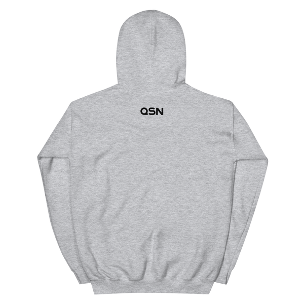 QSN Embroidered Heavy Blend Unisex Hoodie - Black Logo