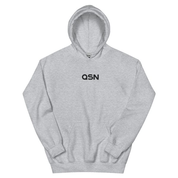 QSN Embroidered Heavy Blend Unisex Hoodie - Black Logo