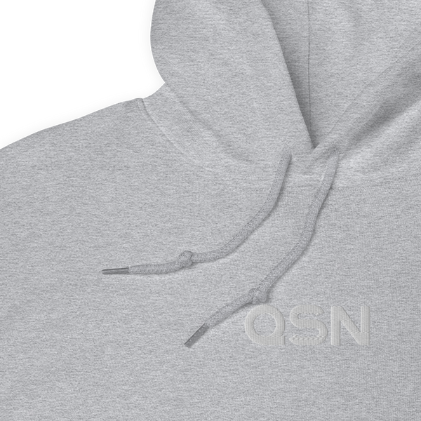 QSN Embroidered Heavy Blend Unisex Hoodie - White Logo
