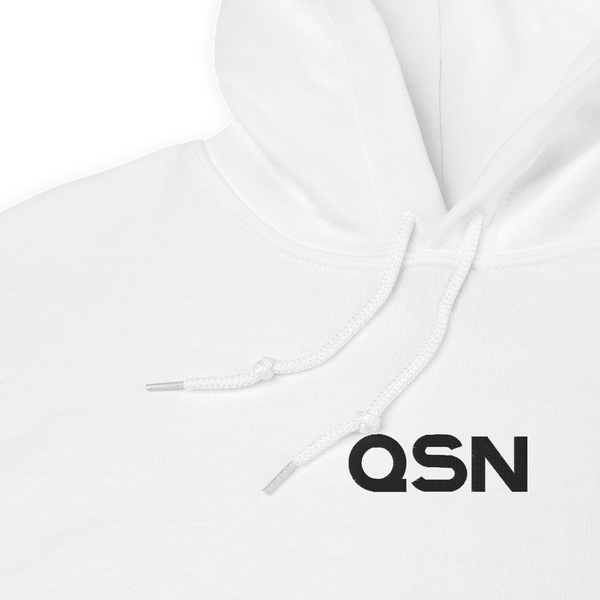 QSN Embroidered Heavy Blend Unisex Hoodie - Black Logo