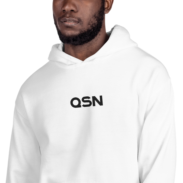QSN Embroidered Heavy Blend Unisex Hoodie - Black Logo