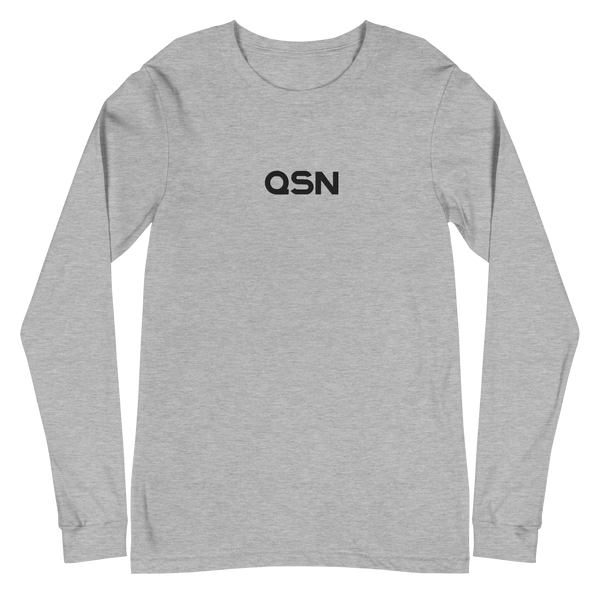 QSN Embroidered Unisex Long Sleeve Tee - Black Logo