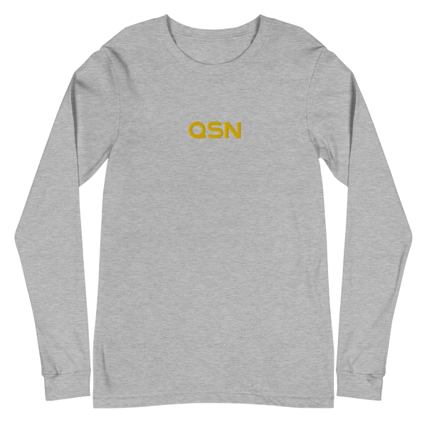 QSN Embroidered Unisex Long Sleeve Tee - Gold Logo