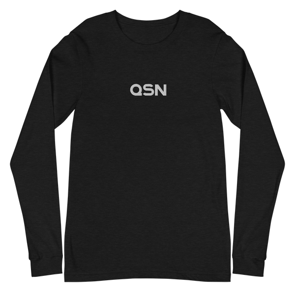 QSN Embroidered Unisex Long Sleeve Tee - White Logo