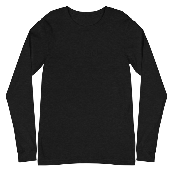 QSN Embroidered Unisex Long Sleeve Tee - Black Logo