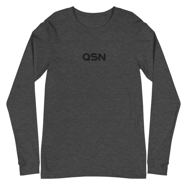 QSN Embroidered Unisex Long Sleeve Tee - Black Logo