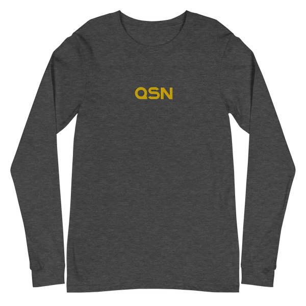 QSN Embroidered Unisex Long Sleeve Tee - Gold Logo