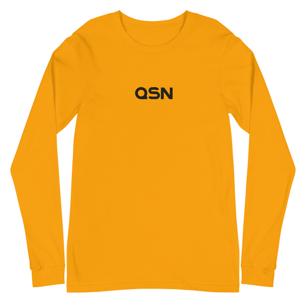 QSN Embroidered Unisex Long Sleeve Tee - Black Logo