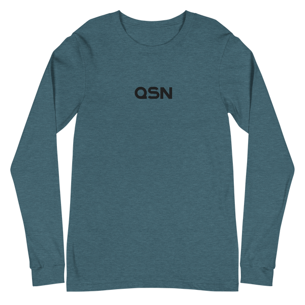 QSN Embroidered Unisex Long Sleeve Tee - Black Logo