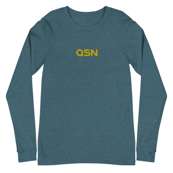 QSN Embroidered Unisex Long Sleeve Tee - Gold Logo