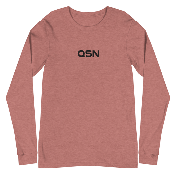 QSN Embroidered Unisex Long Sleeve Tee - Black Logo