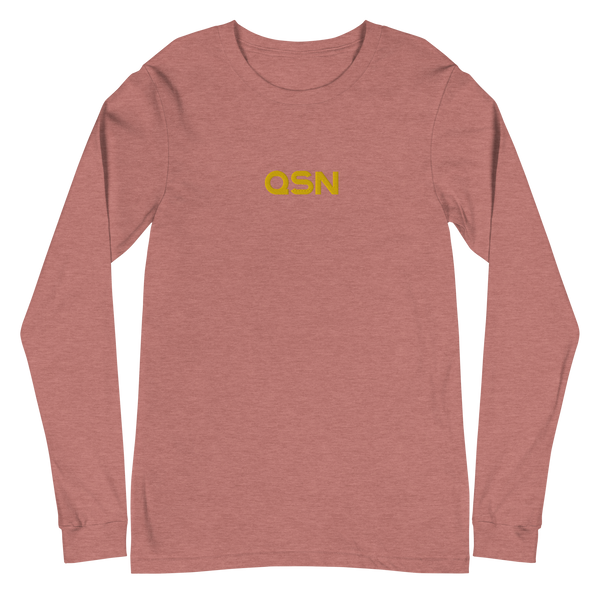 QSN Embroidered Unisex Long Sleeve Tee - Gold Logo