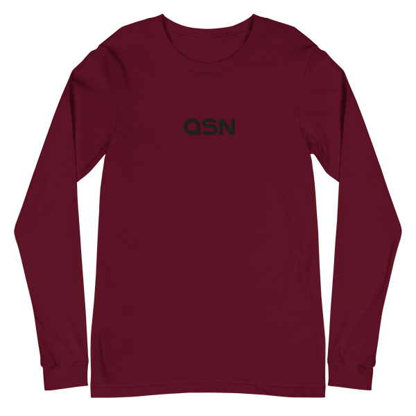 QSN Embroidered Unisex Long Sleeve Tee - Black Logo