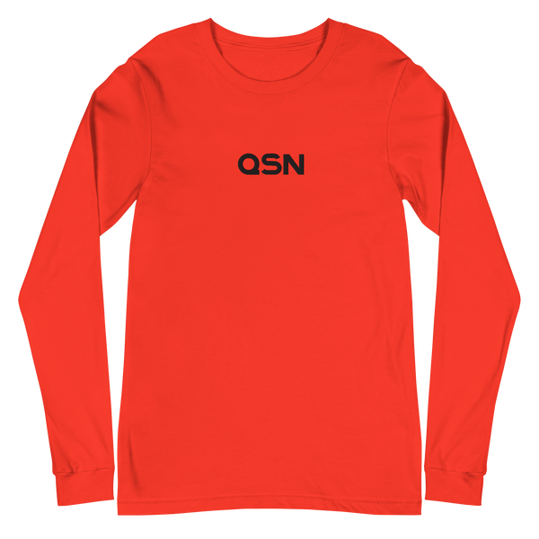 QSN Embroidered Unisex Long Sleeve Tee - Black Logo