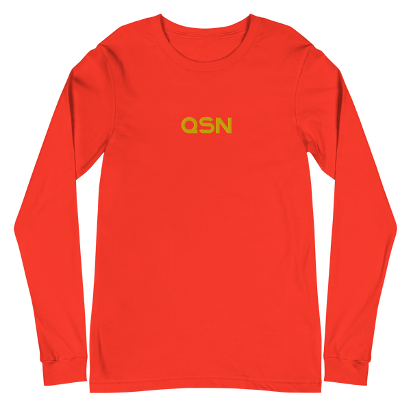 QSN Embroidered Unisex Long Sleeve Tee - Gold Logo