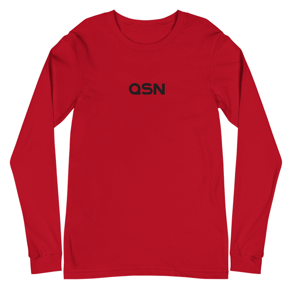 QSN Embroidered Unisex Long Sleeve Tee - Black Logo