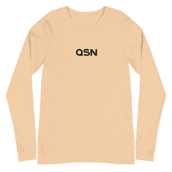 QSN Embroidered Unisex Long Sleeve Tee - Black Logo