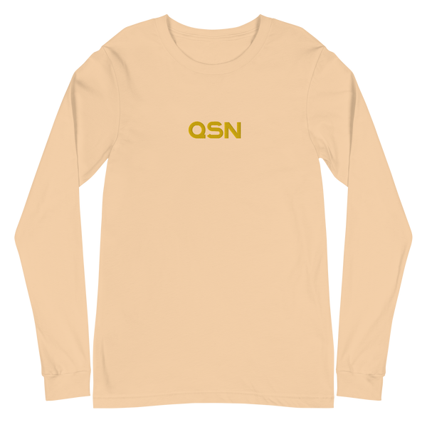 QSN Embroidered Unisex Long Sleeve Tee - Gold Logo
