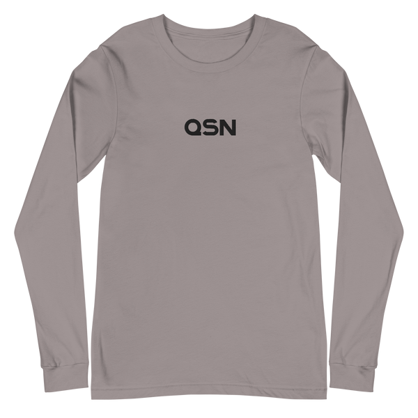 QSN Embroidered Unisex Long Sleeve Tee - Black Logo